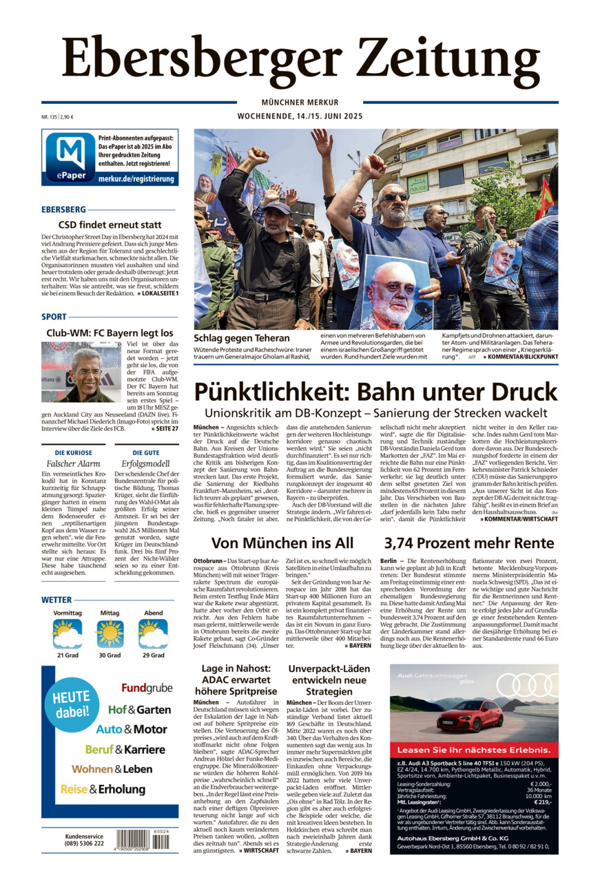 Ebersberger Zeitung vom Samstag, 14.06.2025