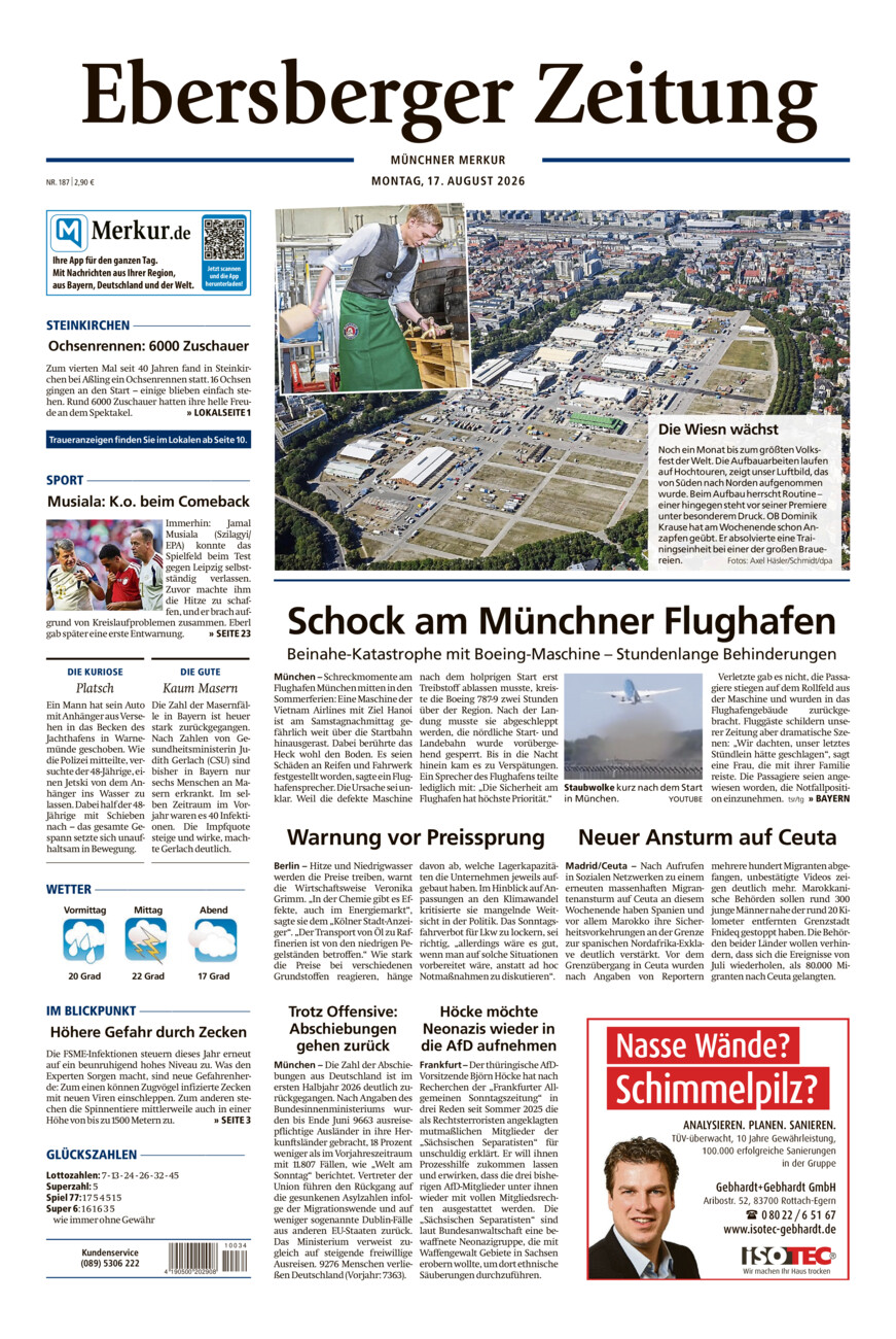 Ebersberger Zeitung vom Montag, 17.08.2026