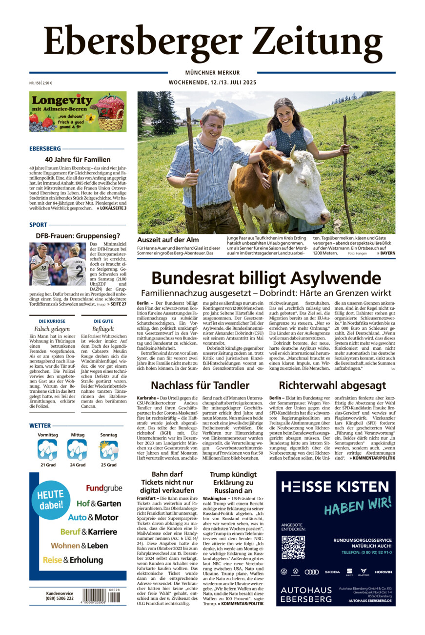 Ebersberger Zeitung vom Samstag, 12.07.2025
