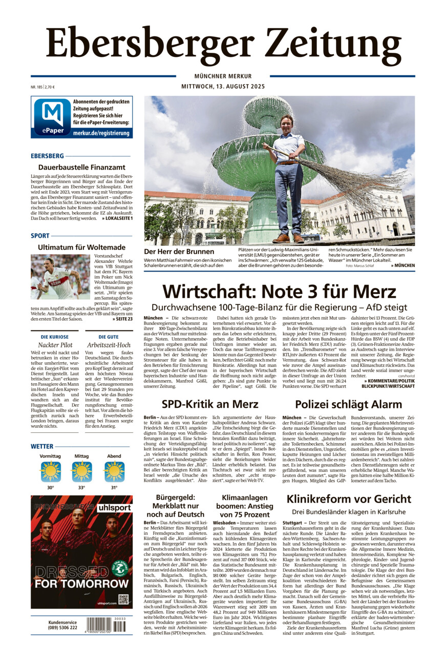 Ebersberger Zeitung vom Mittwoch, 13.08.2025