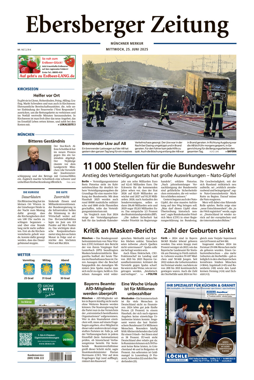 Ebersberger Zeitung vom Mittwoch, 25.06.2025