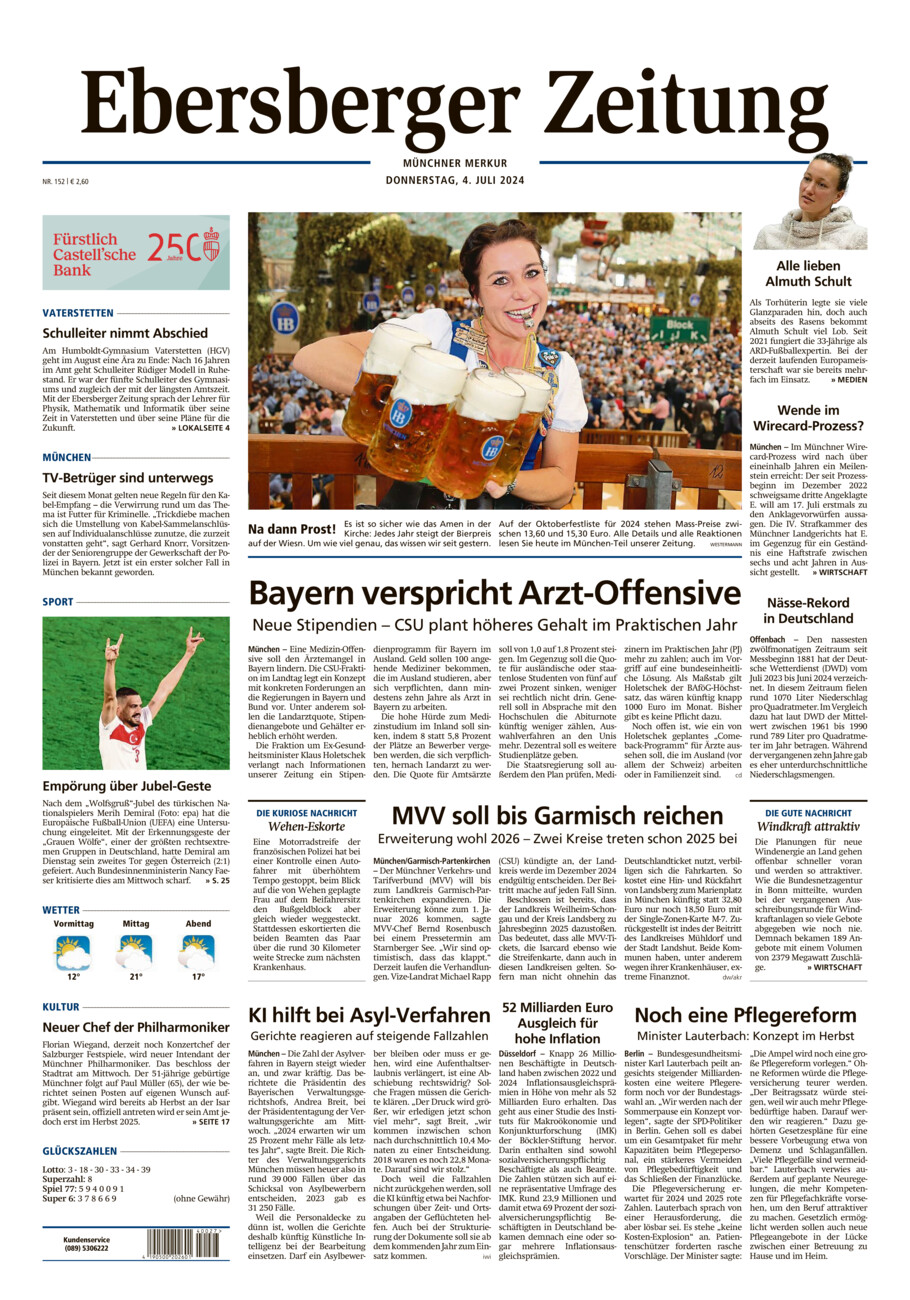 Ebersberger Zeitung vom Donnerstag, 04.07.2024