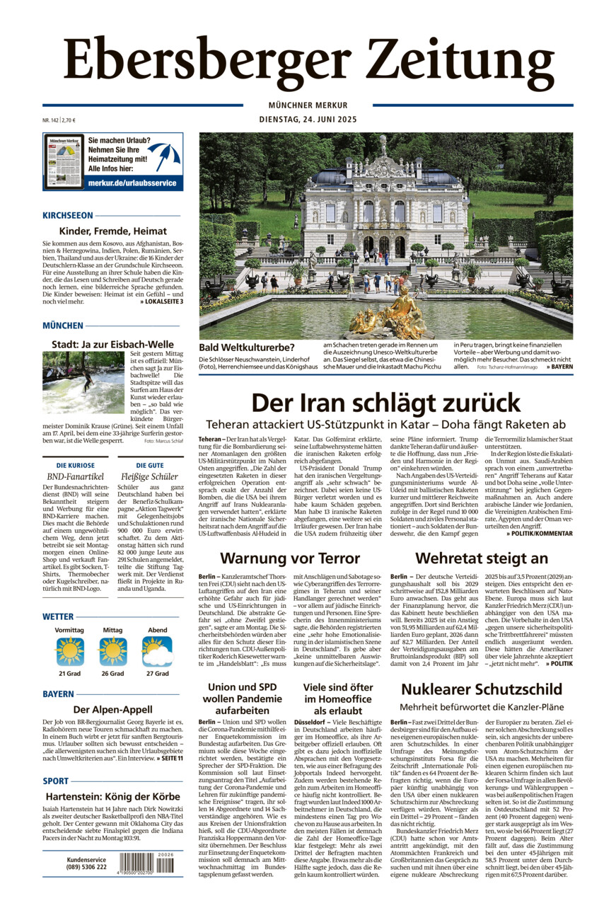 Ebersberger Zeitung vom Dienstag, 24.06.2025