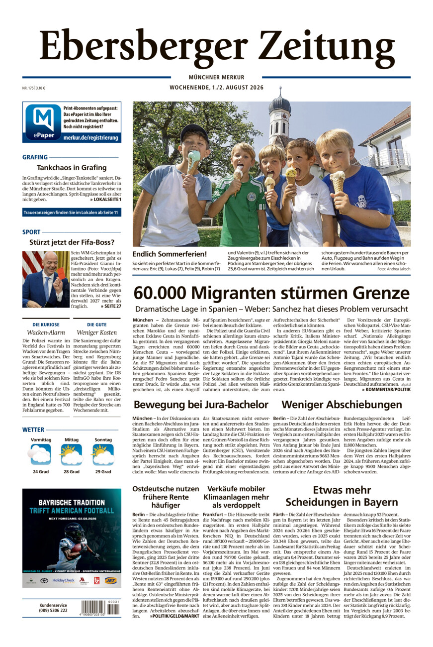 Ebersberger Zeitung vom Samstag, 01.08.2026