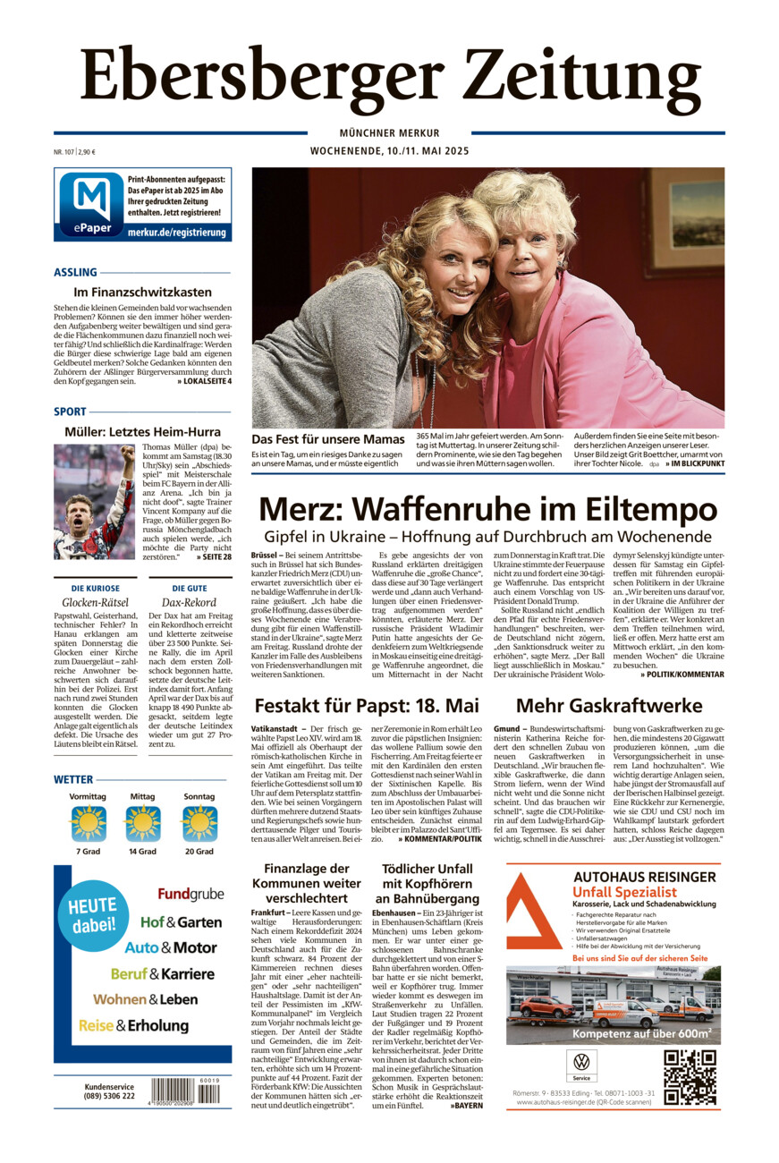 Ebersberger Zeitung vom Samstag, 10.05.2025