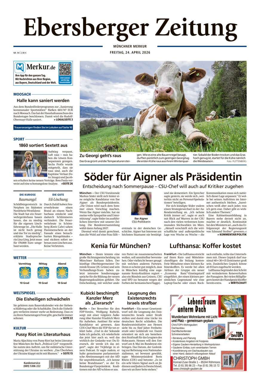 Ebersberger Zeitung vom Freitag, 24.04.2026