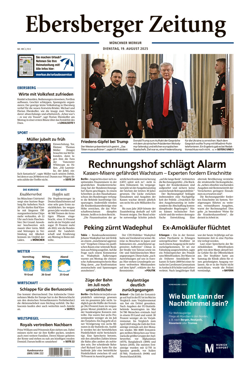 Ebersberger Zeitung vom Dienstag, 19.08.2025