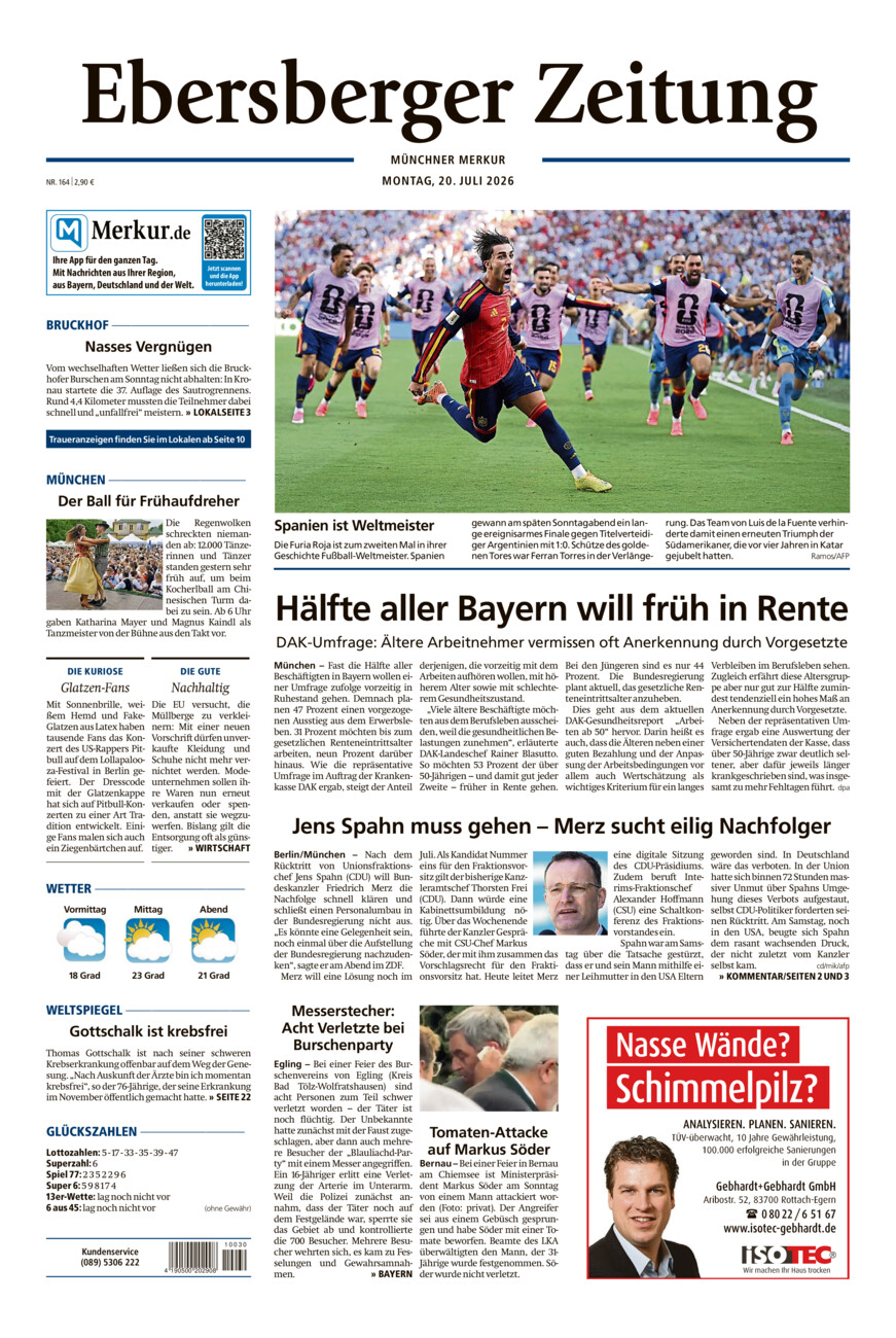 Ebersberger Zeitung vom Montag, 20.07.2026