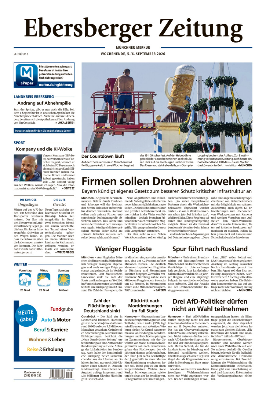 Ebersberger Zeitung vom Samstag, 05.09.2026