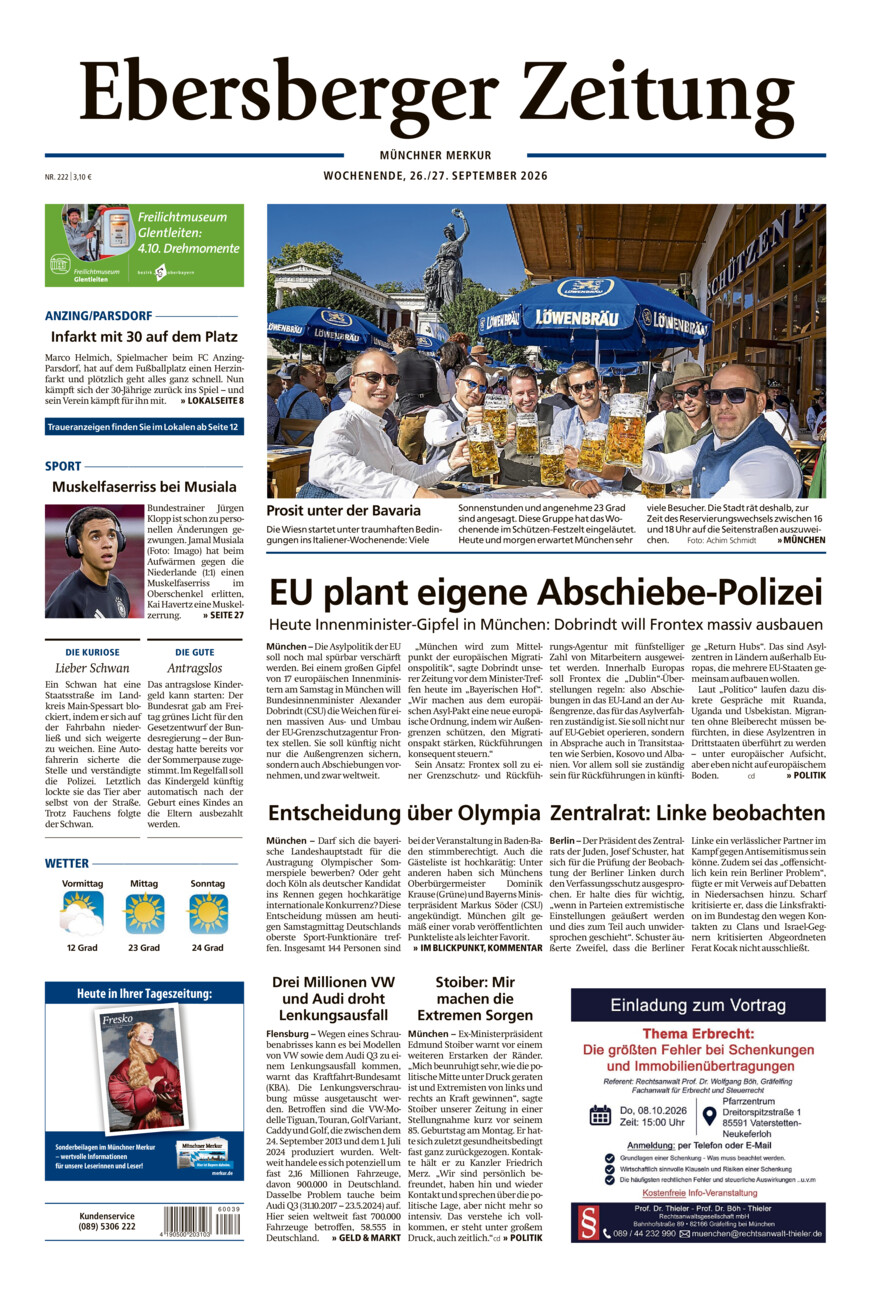 Ebersberger Zeitung vom Samstag, 26.09.2026
