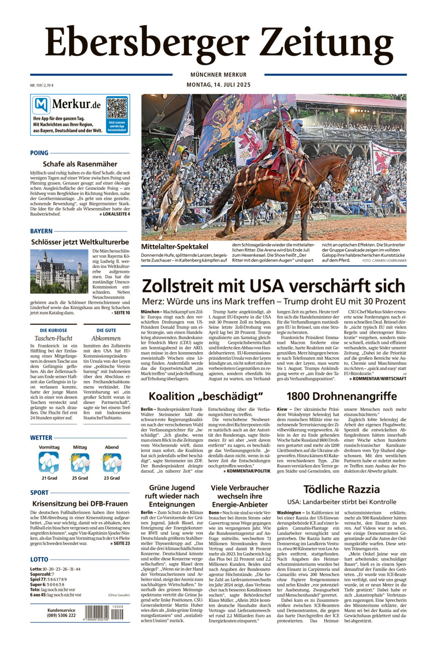 Ebersberger Zeitung vom Montag, 14.07.2025
