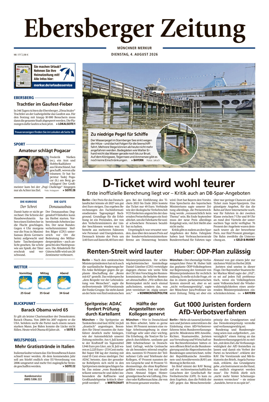 Ebersberger Zeitung vom Dienstag, 04.08.2026