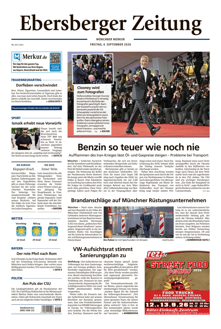 Ebersberger Zeitung vom Freitag, 04.09.2026