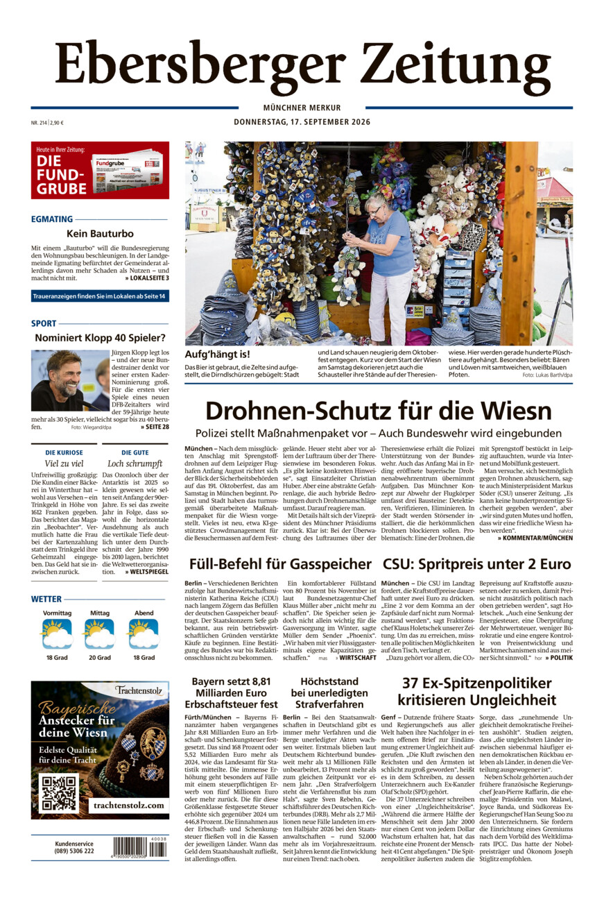 Ebersberger Zeitung vom Donnerstag, 17.09.2026