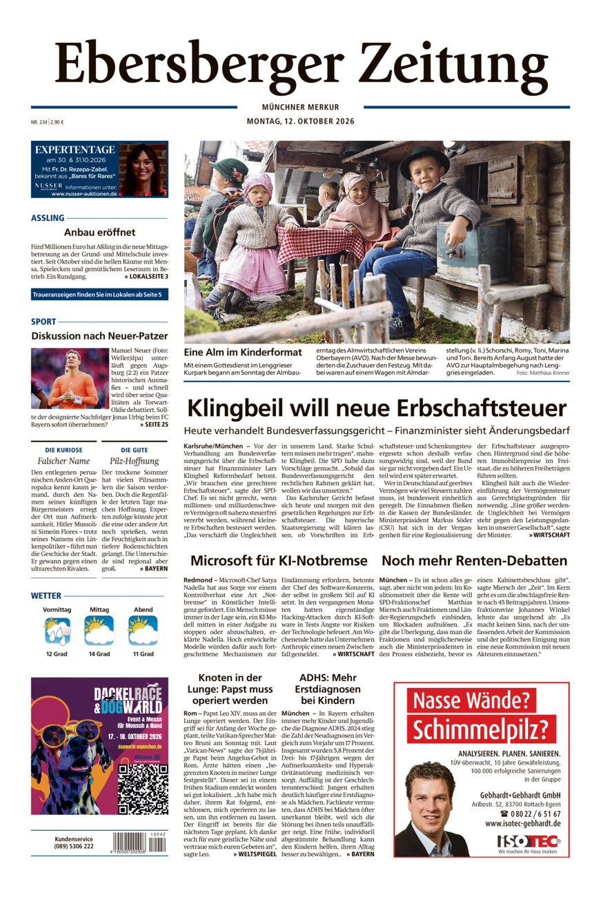 Ebersberger Zeitung vom Montag, 12.10.2026