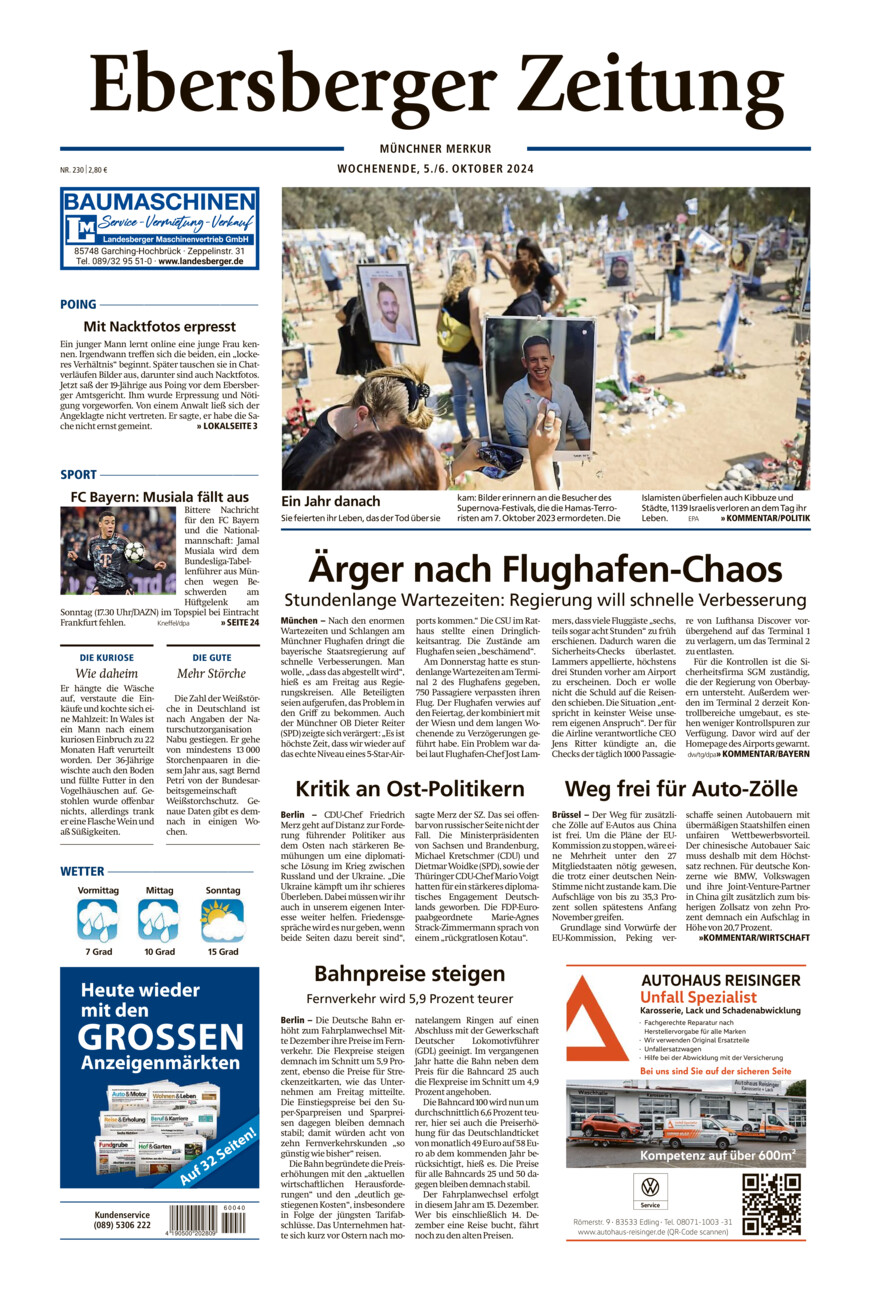 Ebersberger Zeitung vom Samstag, 05.10.2024