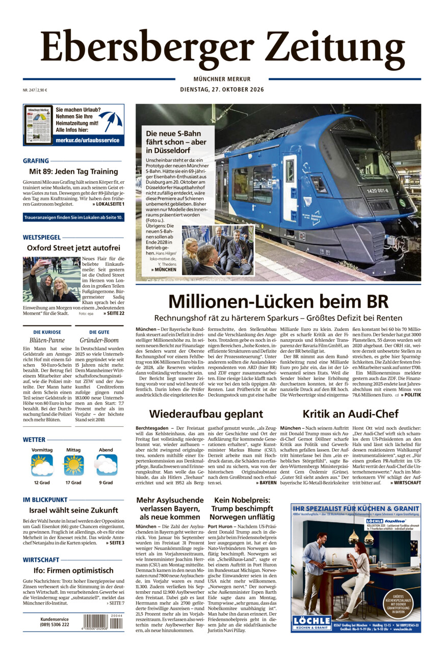 Ebersberger Zeitung vom Dienstag, 27.10.2026
