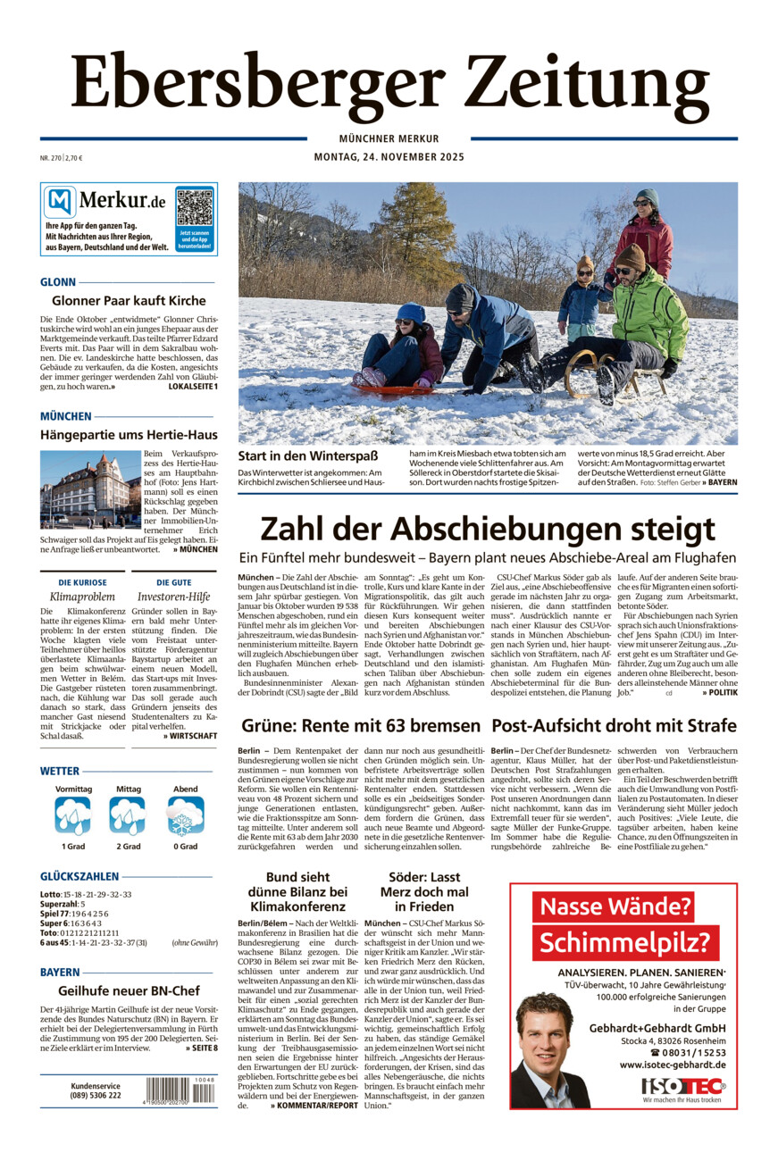 Ebersberger Zeitung vom Montag, 24.11.2025