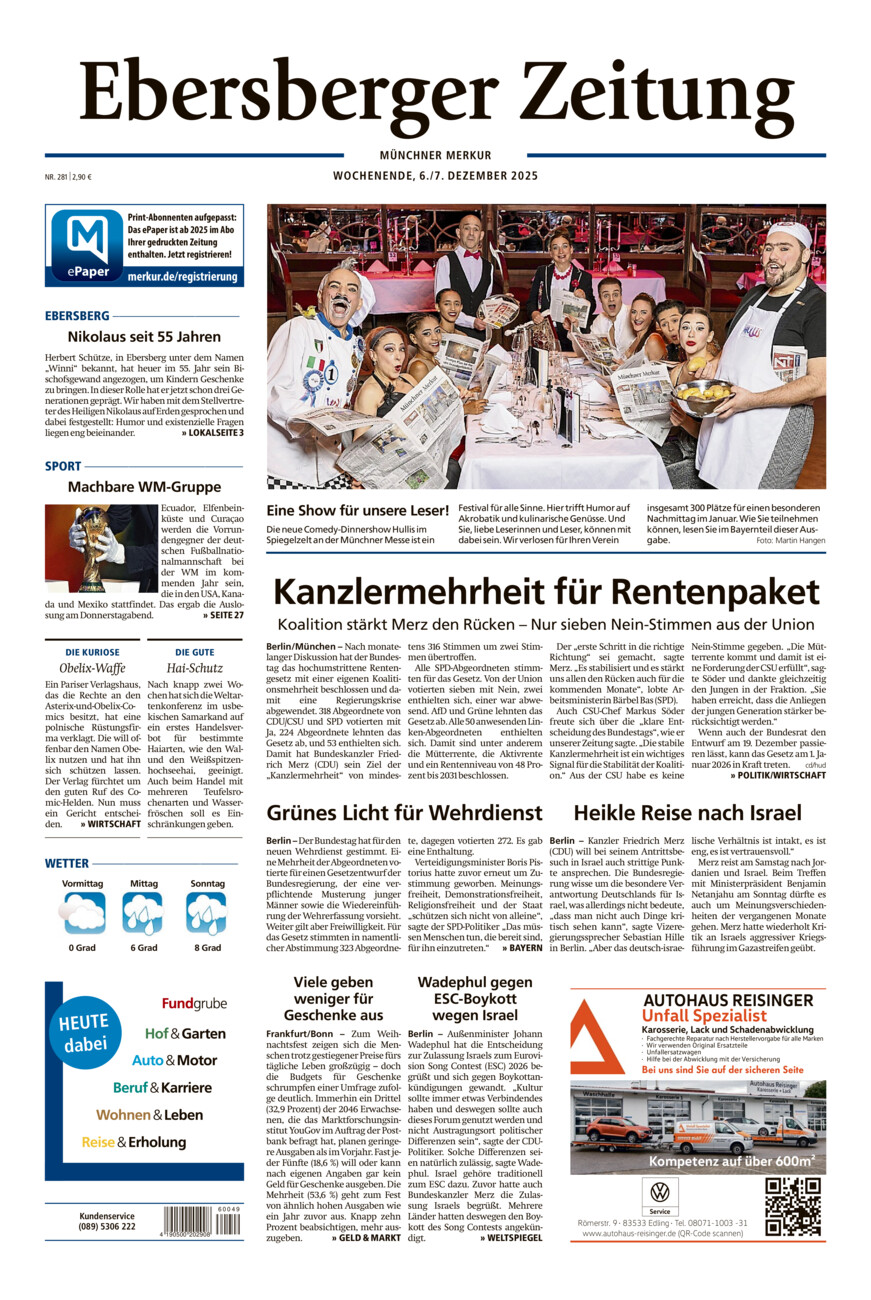 Ebersberger Zeitung vom Samstag, 06.12.2025