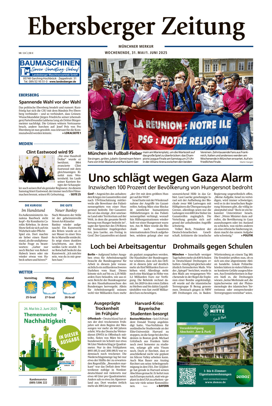 Ebersberger Zeitung vom Samstag, 31.05.2025