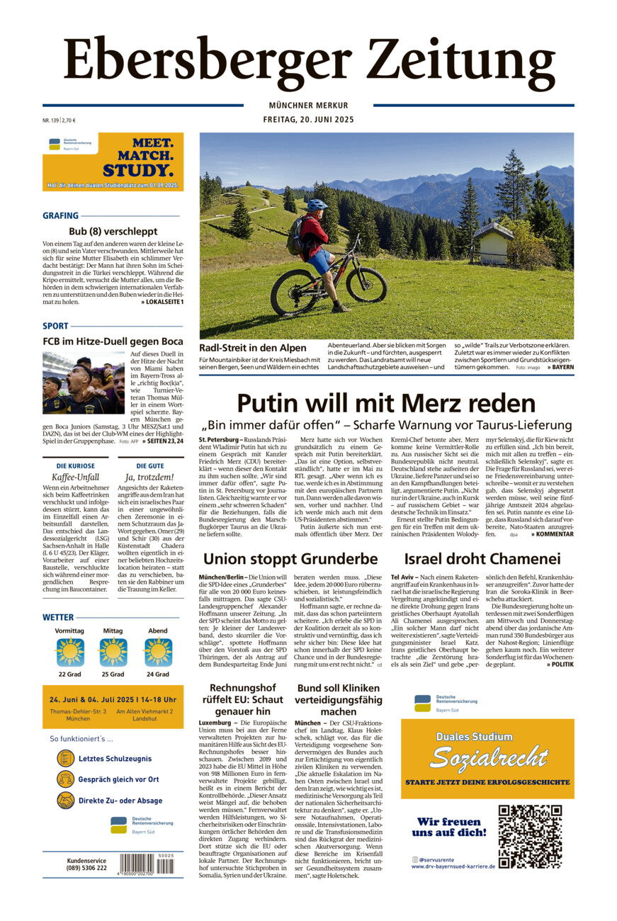 Ebersberger Zeitung vom Freitag, 20.06.2025