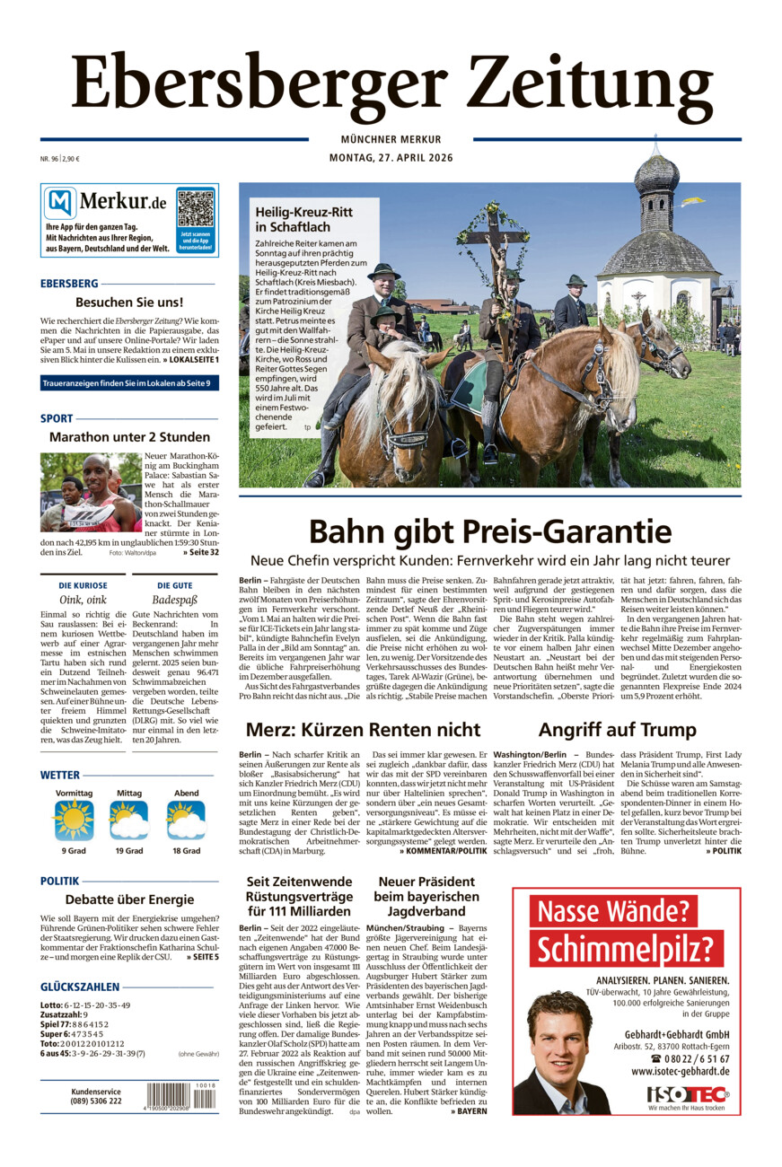 Ebersberger Zeitung vom Montag, 27.04.2026
