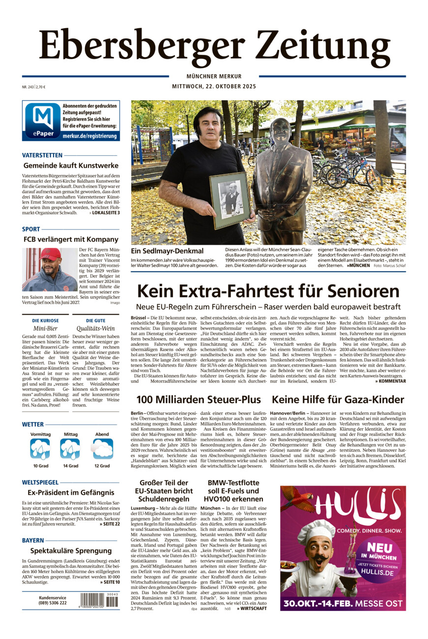 Ebersberger Zeitung vom Mittwoch, 22.10.2025