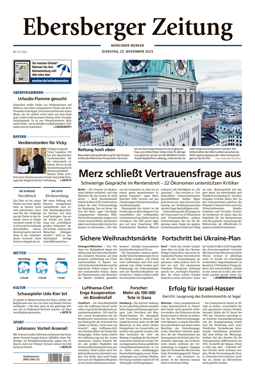 Ebersberger Zeitung vom Dienstag, 25.11.2025