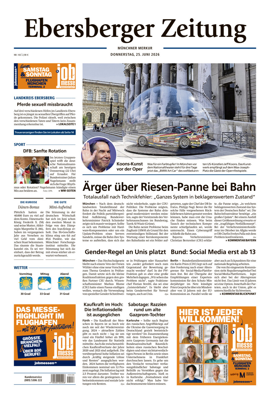 Ebersberger Zeitung vom Donnerstag, 25.06.2026