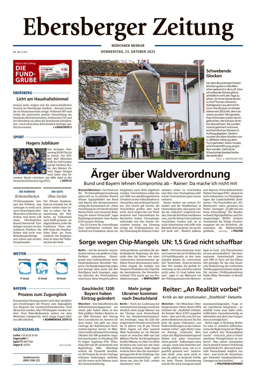 Ebersberger Zeitung vom Donnerstag, 23.10.2025