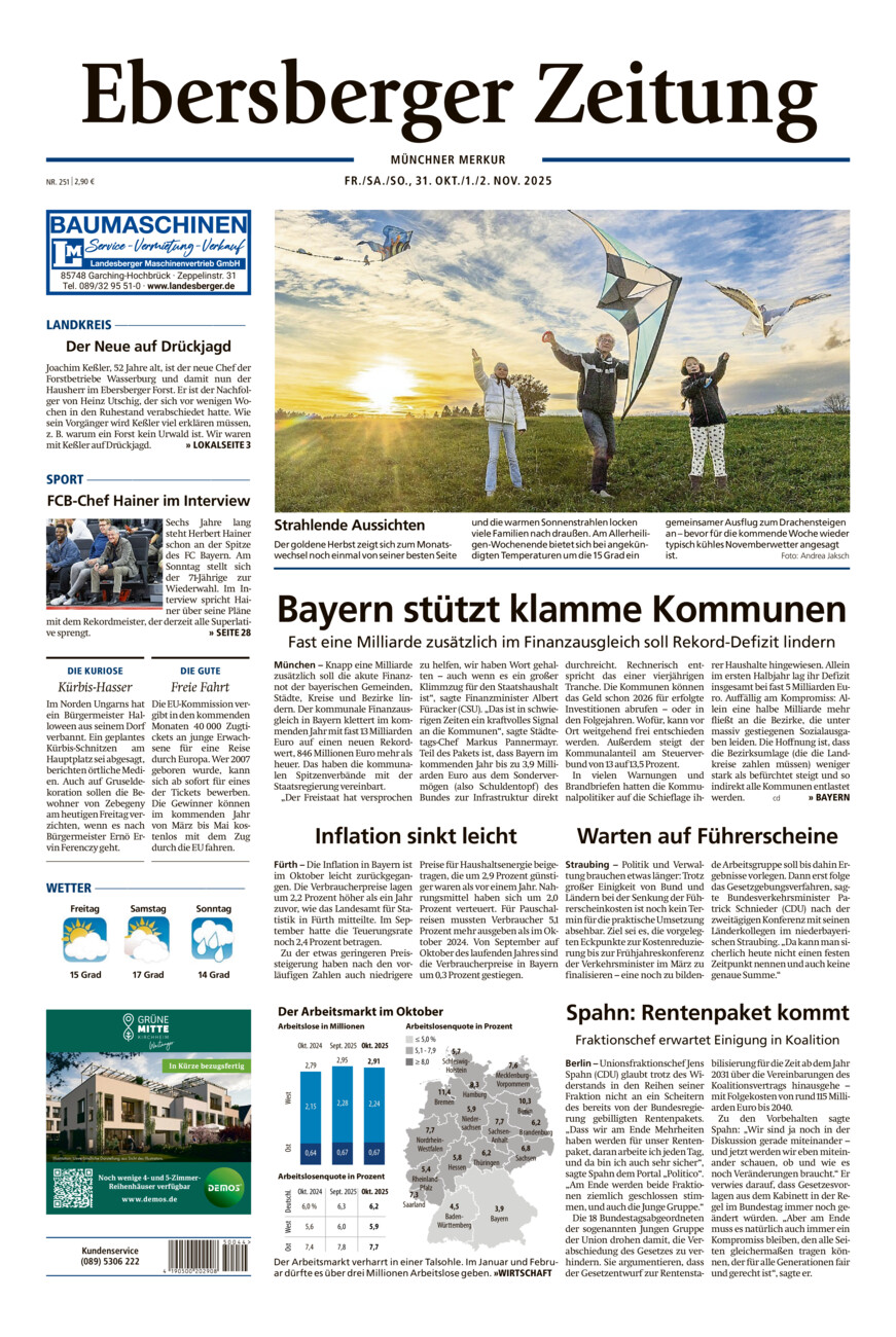Ebersberger Zeitung vom Freitag, 31.10.2025