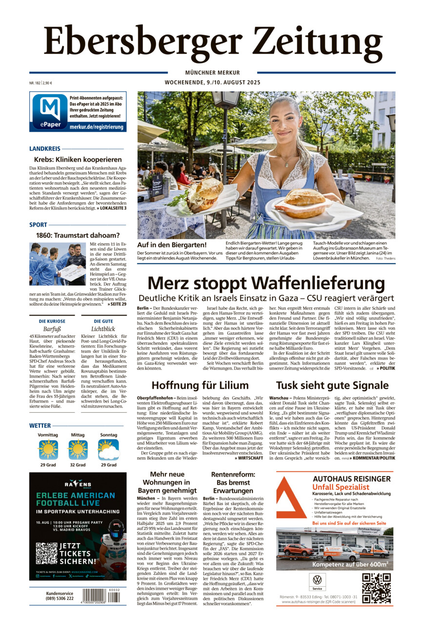Ebersberger Zeitung vom Samstag, 09.08.2025