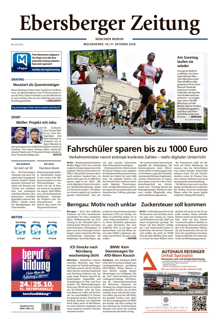 Ebersberger Zeitung vom Samstag, 10.10.2026