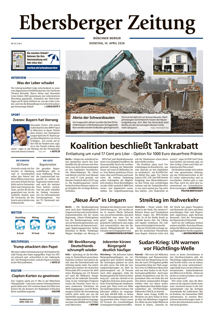 Ebersberger Zeitung vom Dienstag, 14.04.2026