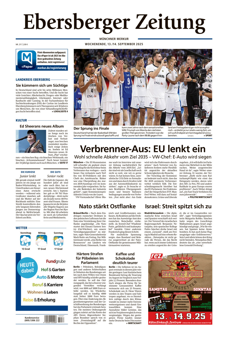 Ebersberger Zeitung vom Samstag, 13.09.2025