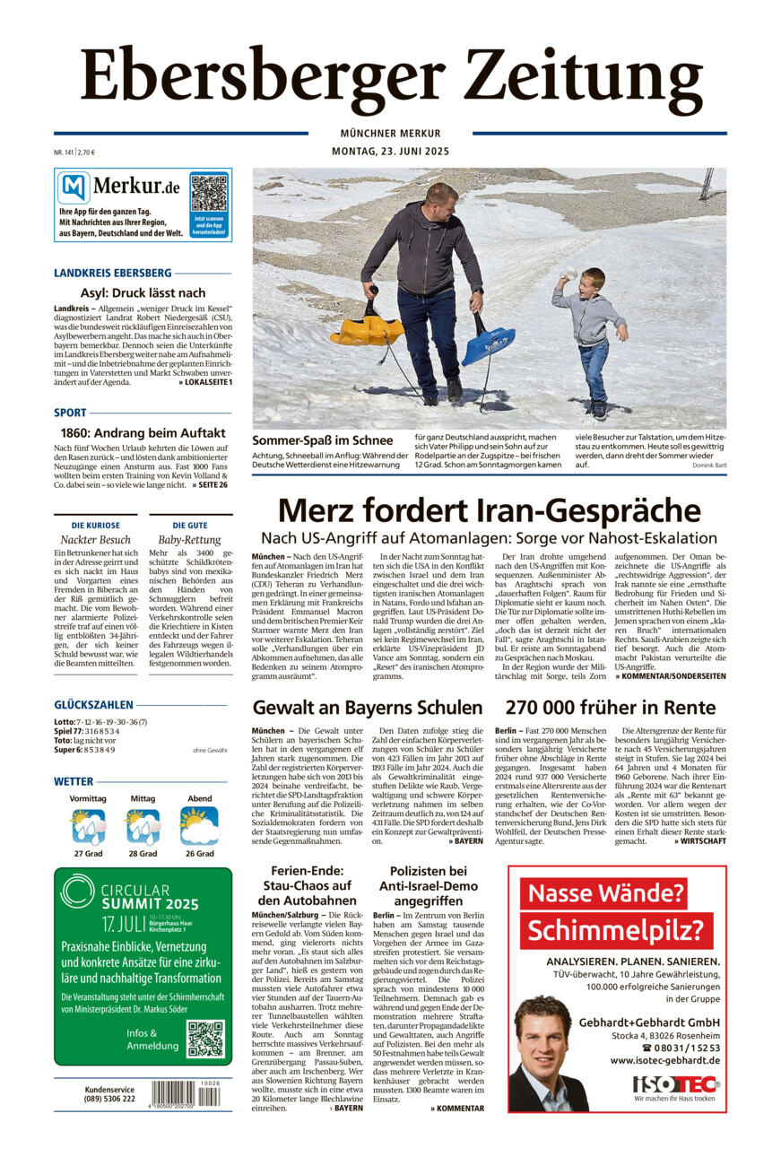 Ebersberger Zeitung vom Montag, 23.06.2025
