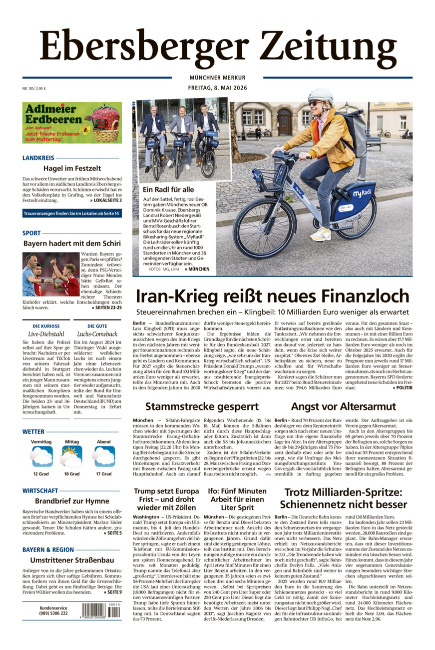 Ebersberger Zeitung vom Freitag, 08.05.2026