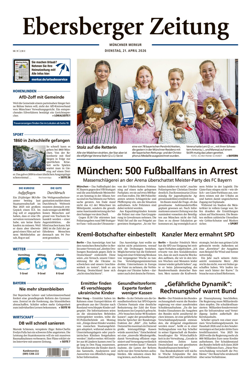 Ebersberger Zeitung vom Dienstag, 21.04.2026