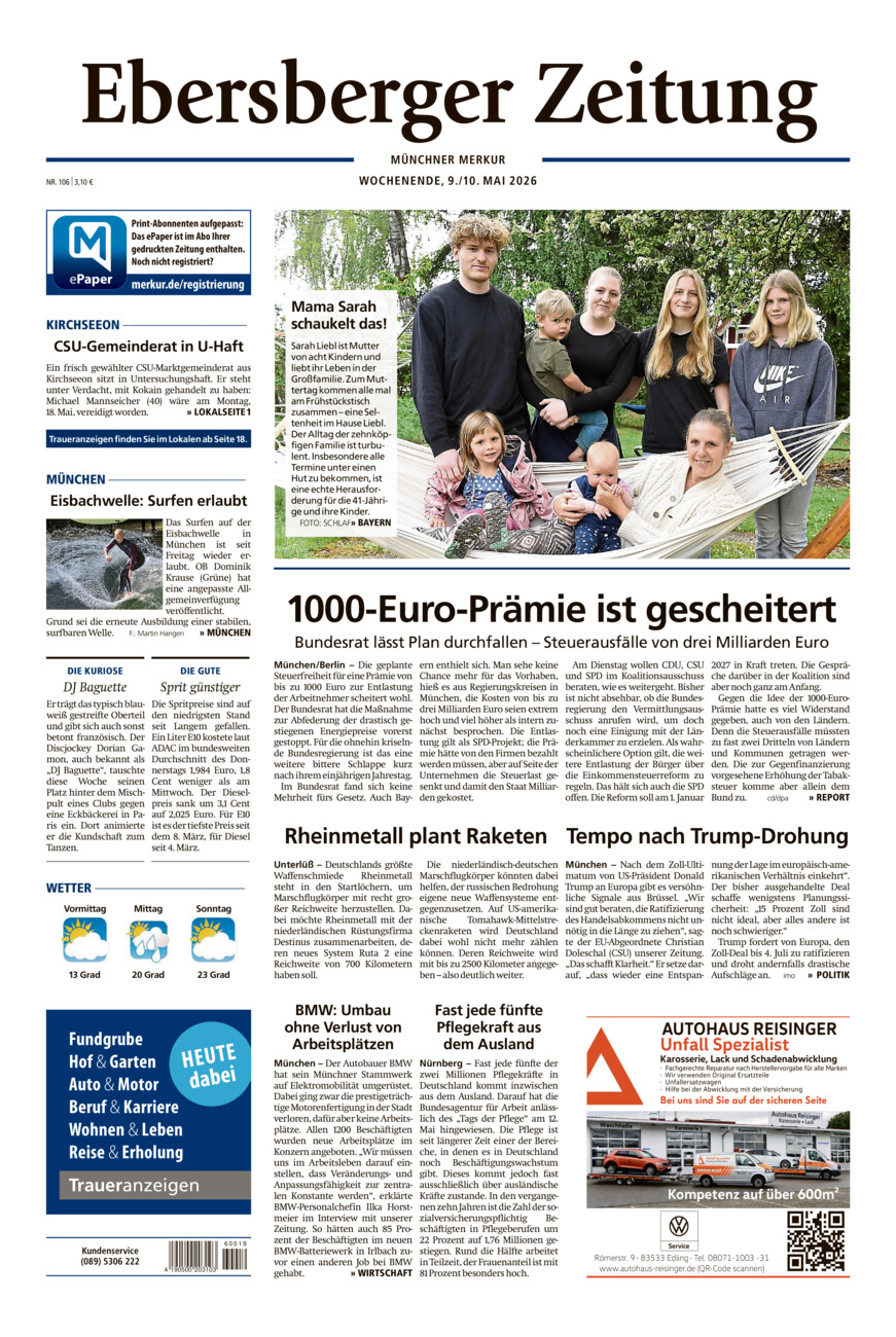 Ebersberger Zeitung vom Samstag, 09.05.2026