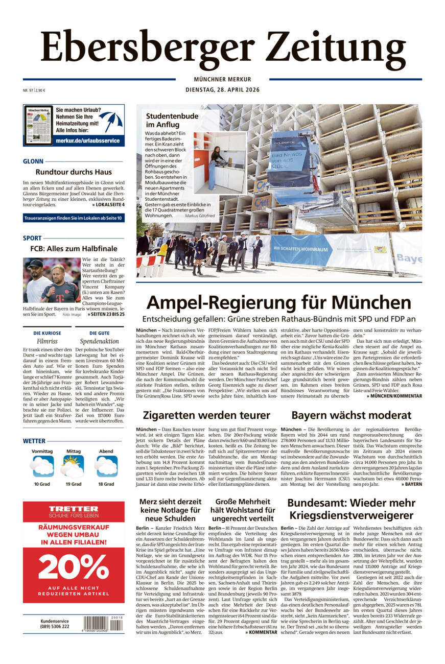 Ebersberger Zeitung vom Dienstag, 28.04.2026