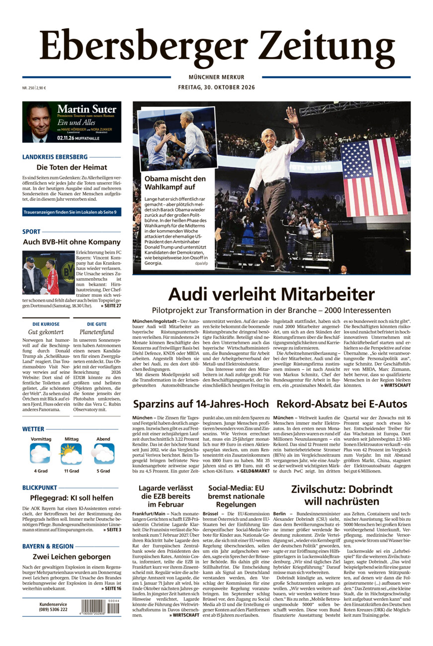 Ebersberger Zeitung vom Freitag, 30.10.2026