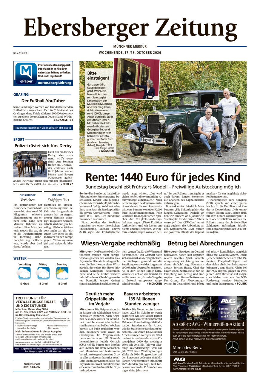 Ebersberger Zeitung vom Samstag, 17.10.2026