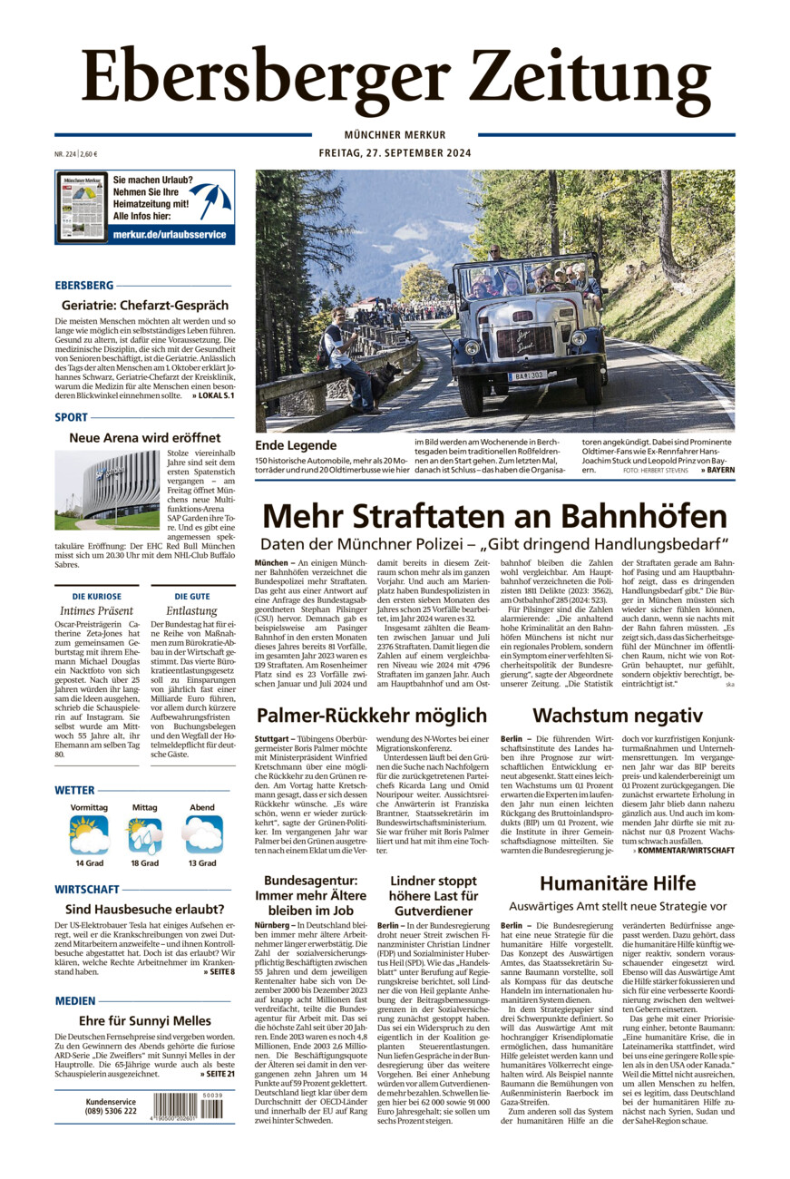 Ebersberger Zeitung vom Freitag, 27.09.2024