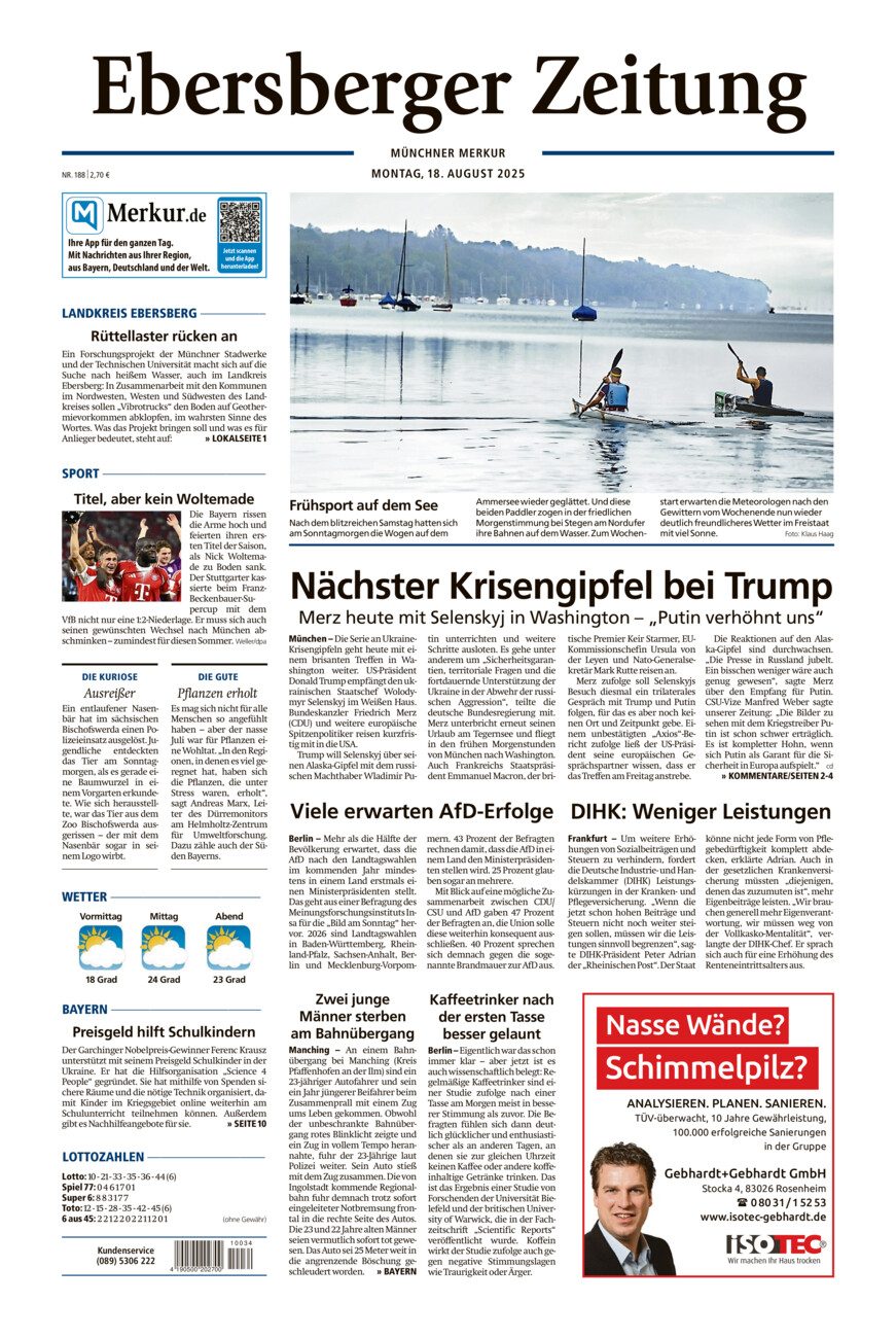 Ebersberger Zeitung vom Montag, 18.08.2025