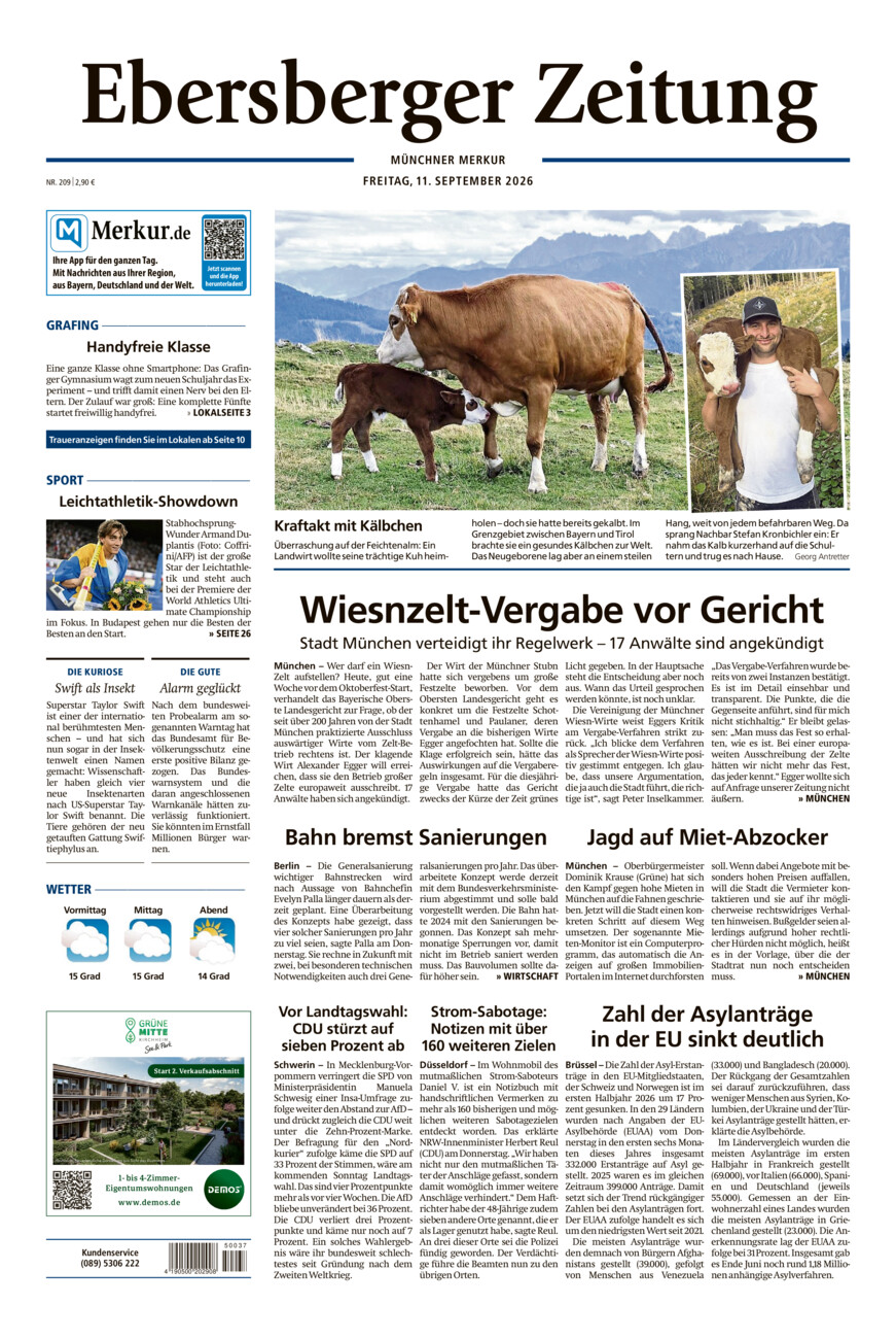 Ebersberger Zeitung vom Freitag, 11.09.2026