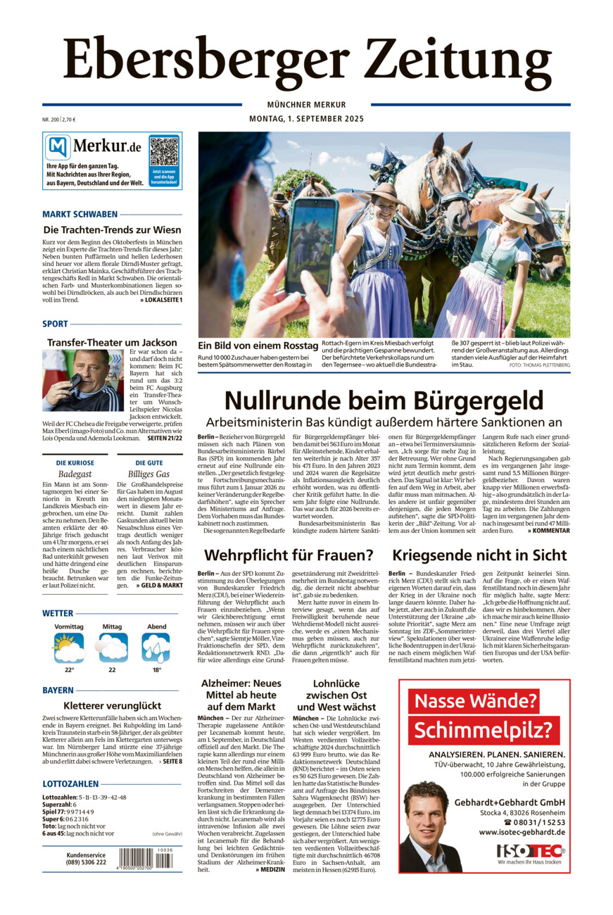 Ebersberger Zeitung vom Montag, 01.09.2025