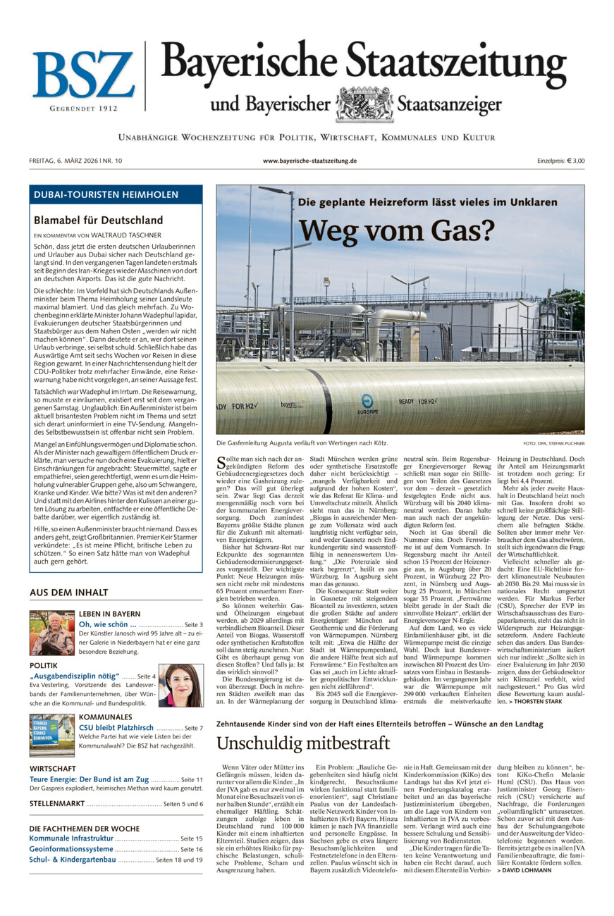 Bayerische Staatszeitung vom Freitag, 06.03.2026