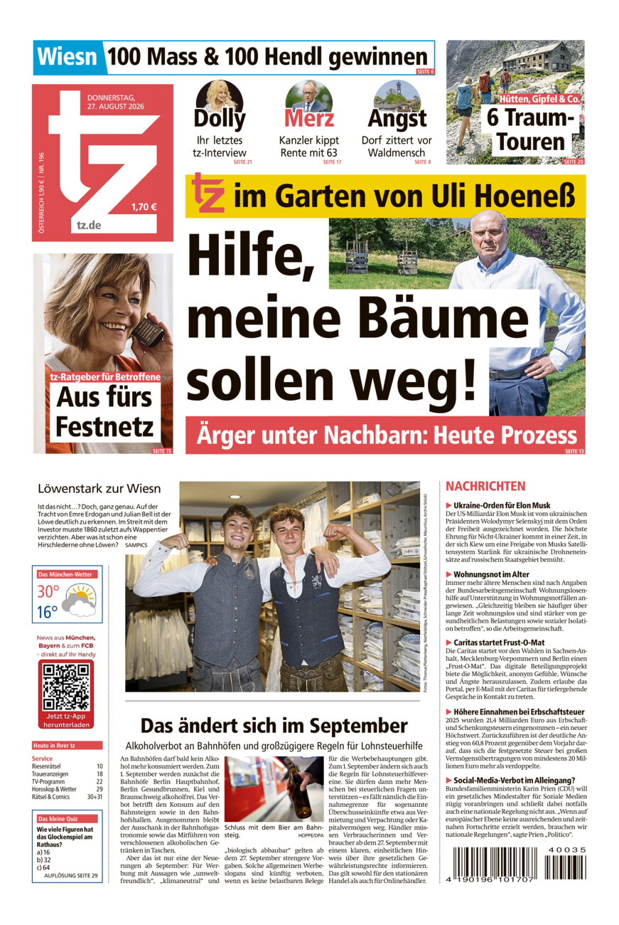 tz vom 27.08. vom Donnerstag, 27.08.2026