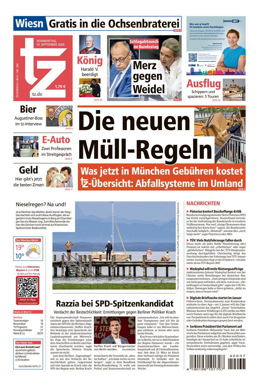 tz vom 10.09. vom Donnerstag, 10.09.2026