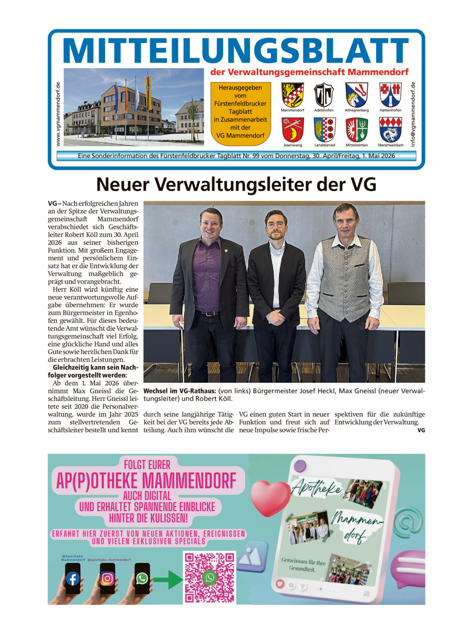 Mitteilungsblatt Mammendorf vom Donnerstag, 30.04.2026